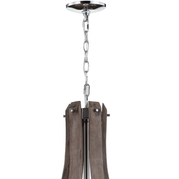 Georgia 30" Wood/Metal Adjustable LED Chandelier - JONATHAN Y